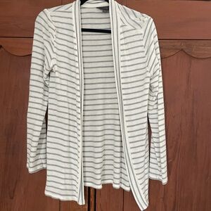 Striped Open-Front Cardigan Sweater